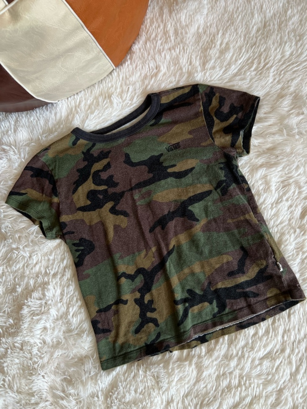 Vans Vintage Short Sleeve Tee in Green and Brown Camo